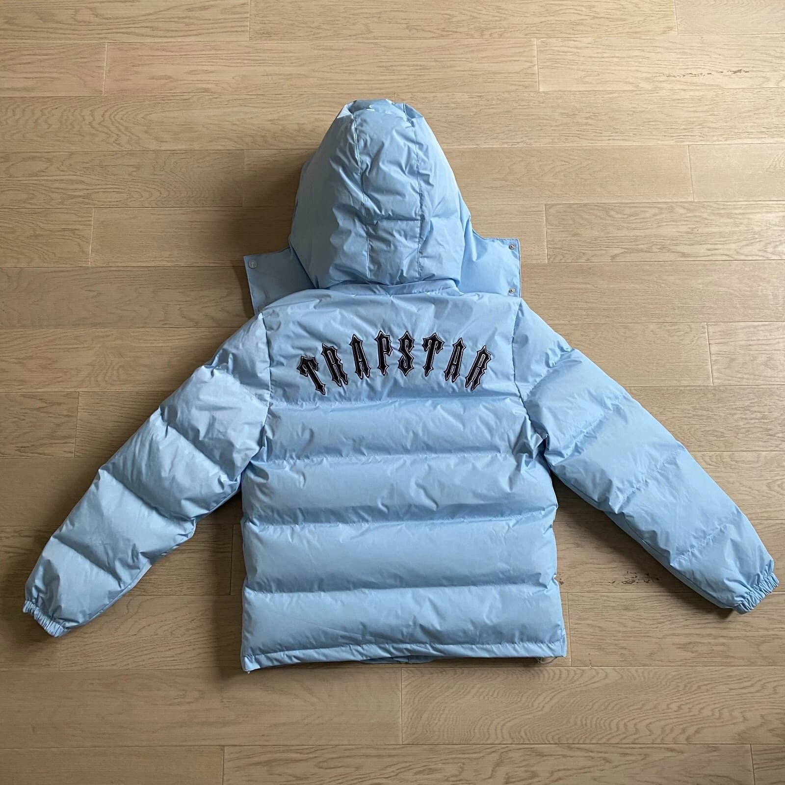 NEW AUTHENTIC Trapstar Irongate Blue Detachable Hood Puffer Jacket ICE - Size M - Image 1