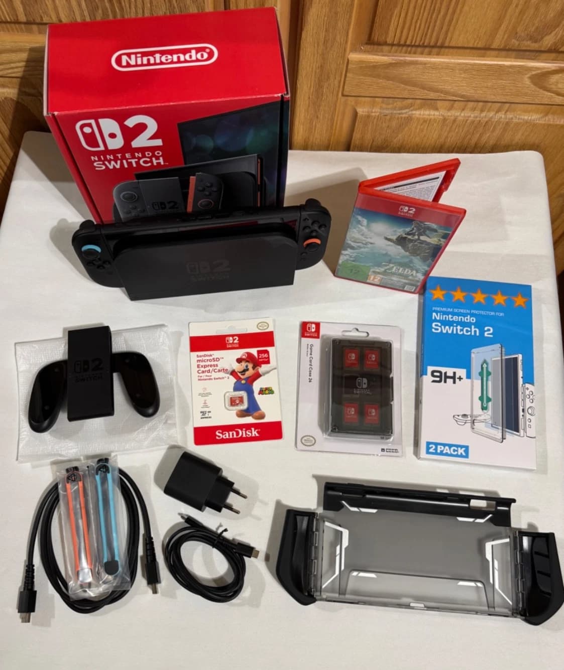 Nintendo Switch 2 - Zelda TotK + 256GB SD + Mumba Case + Accessory Bundle LIKE NEW- - Image 1